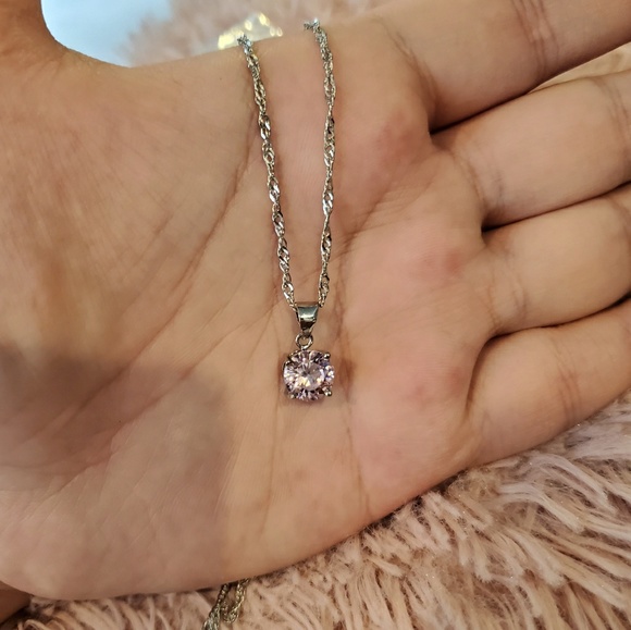 Sterling silver cubic zirconia birthstone necklacae - Picture 5 of 8